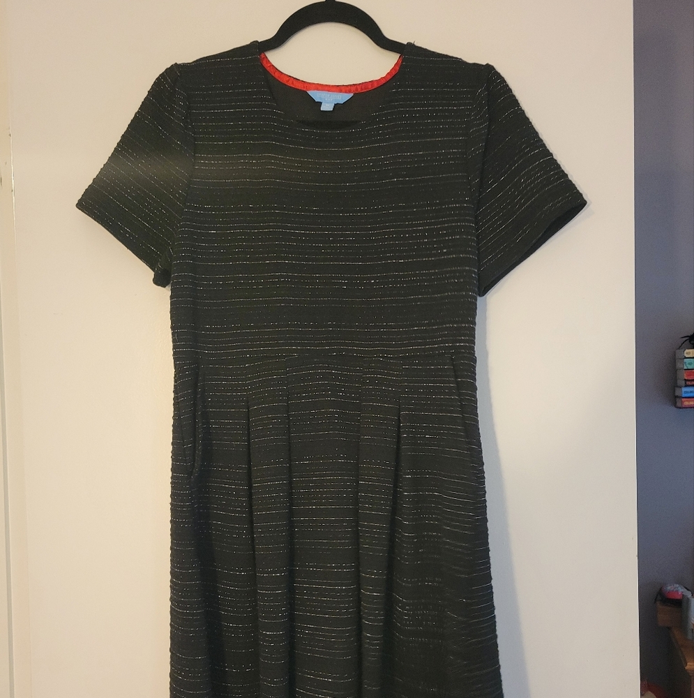 Draper James RSVP Black Short Sleeve Shine Dress Size Medium